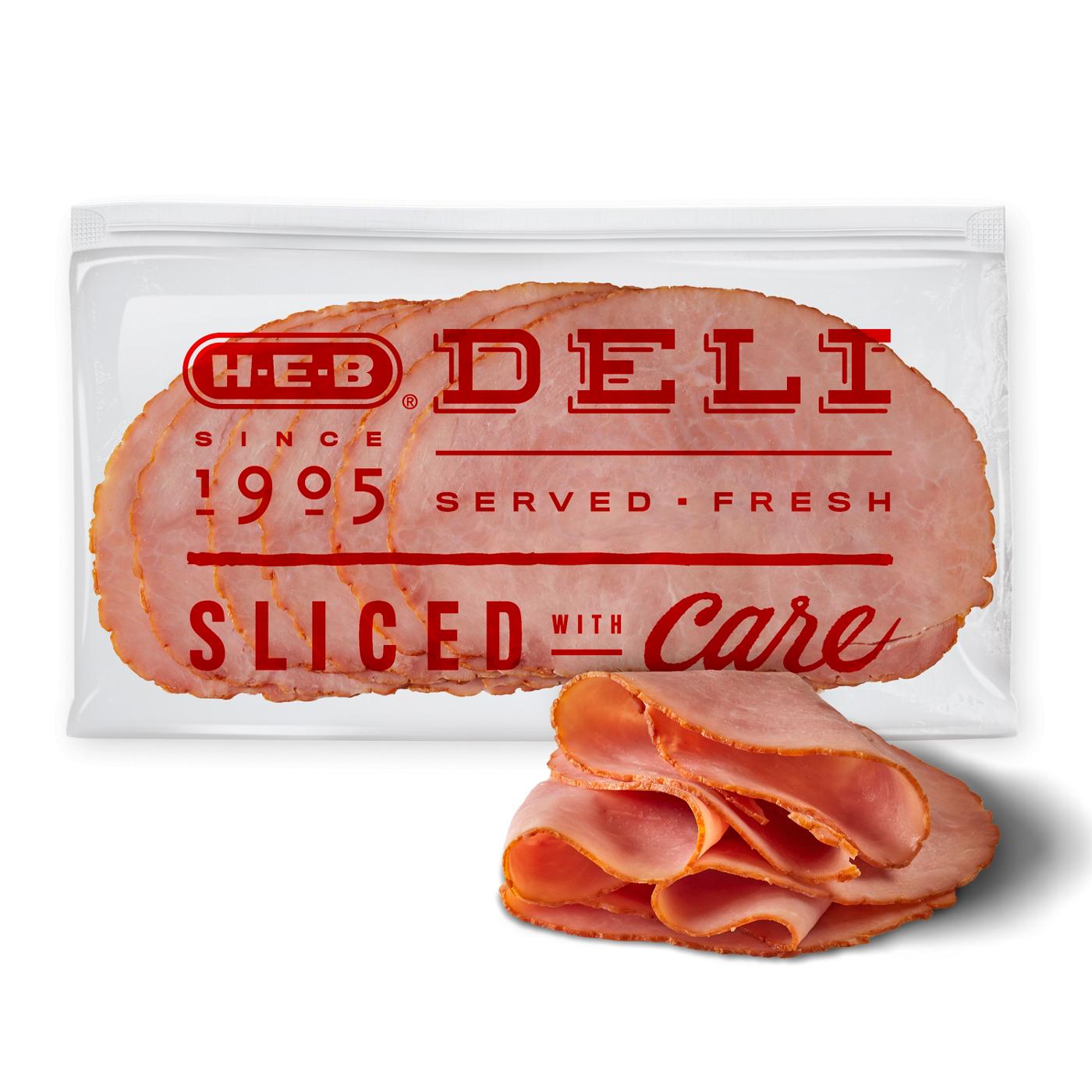 H-E-B Deli Honey Maple Uncured Ham, Sandwich Sliced; image 1 of 3