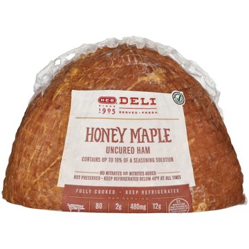 H-E-B Deli Honey Maple Uncured Ham, Sandwich Sliced, Avg. 0.5 lb