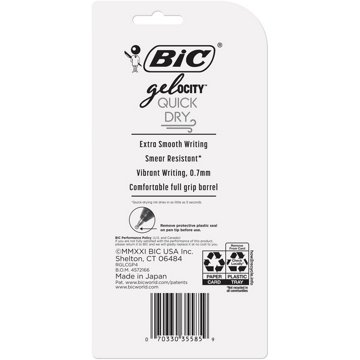 BIC Gel-ocity Quick Dry 0.7mm Gel Pens - Black Ink