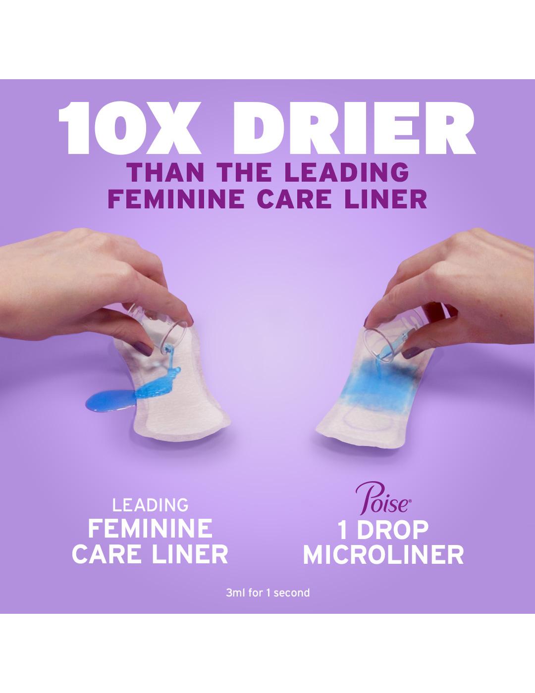Poise Microliners, Incontinence Liners, 1 Drop Lightest Absorbency, Long; image 5 of 6