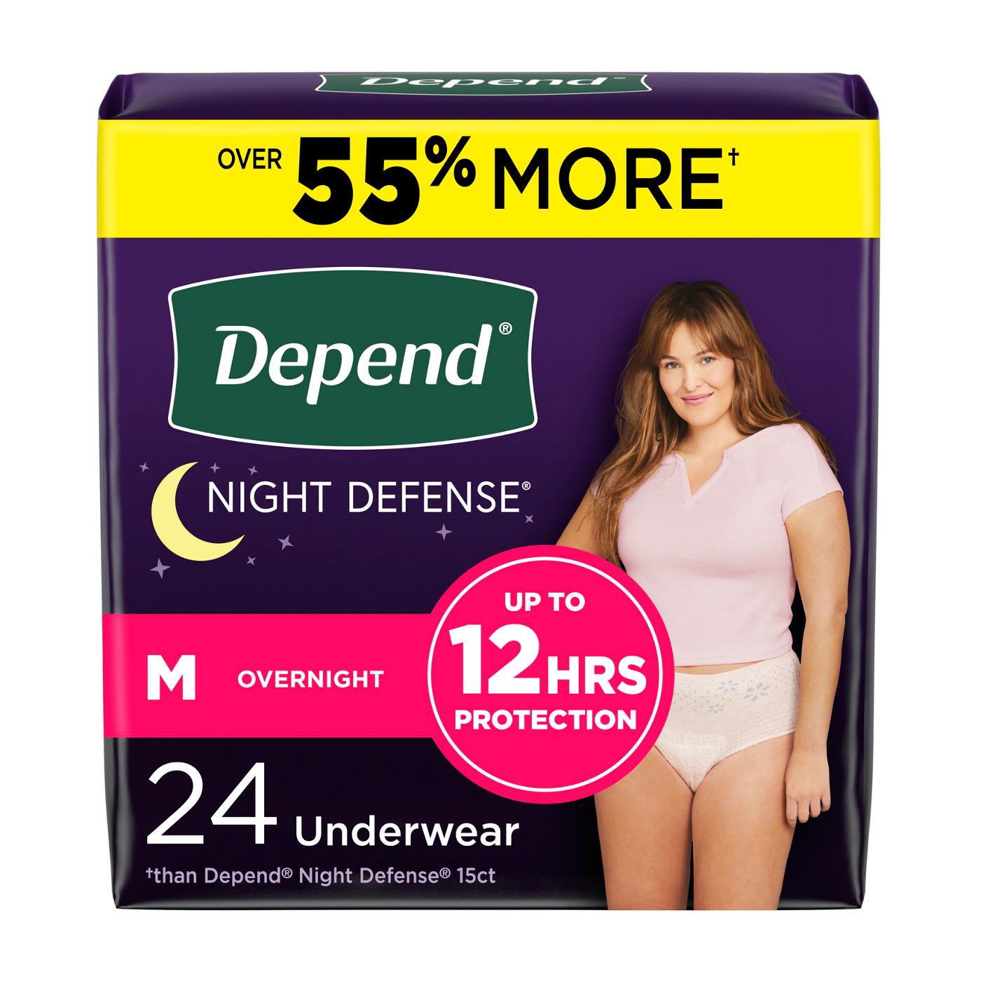 Depend Night Defense Overnight Underwear - Medium; image 1 of 6