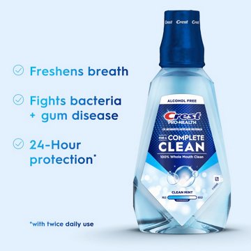Crest Travel Size Mouthwash Pro Health Complete Clean - Clean Mint, 3.3 oz