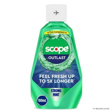 Crest Travel Size Scope Outlast Mouthwash - Fresh Mint, 3.3 oz