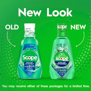 Crest Travel Size Scope Outlast Mouthwash - Fresh Mint, 3.3 oz