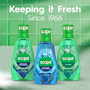 Crest Travel Size Scope Outlast Mouthwash - Fresh Mint, 3.3 oz