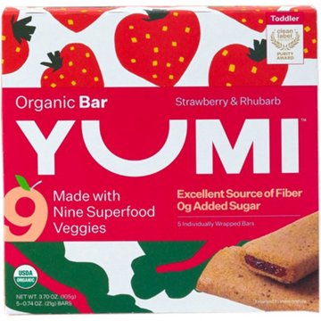 Yumi Organic Strawberry & Rhubarb Bar