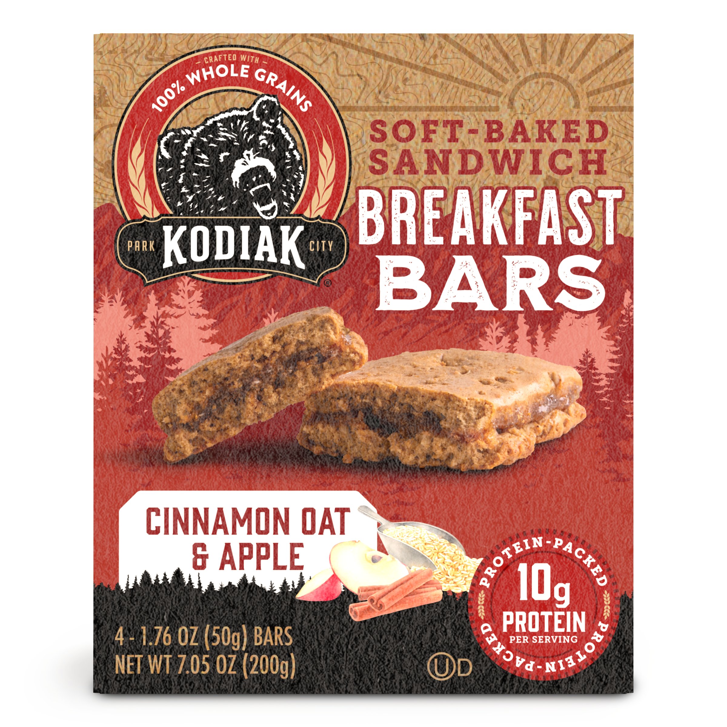 Kodiak 10g Protein Breakfast Bars - Cinnamon Oat & Apple - Shop Granola ...