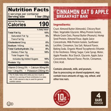 Kodiak 10g Protein Soft-Baked Sandwich Breakfast Bars - Cinnamon Oat & Apple
