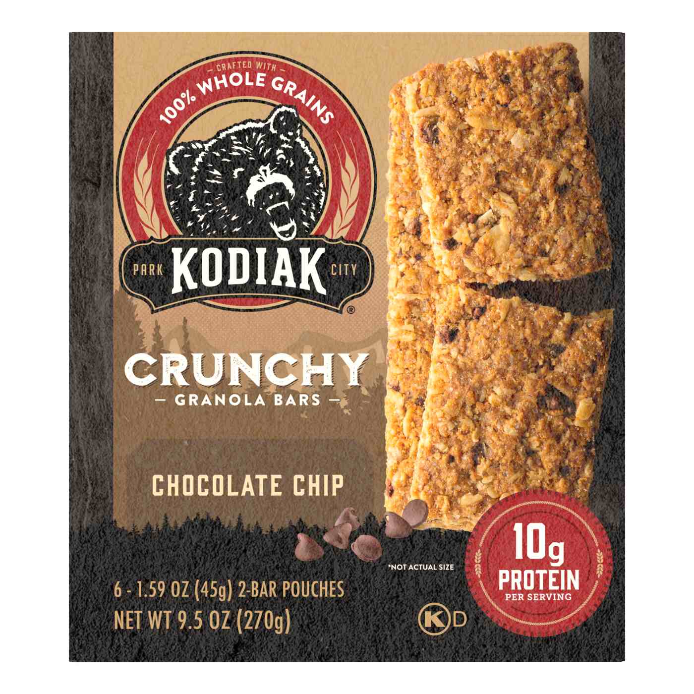 Kodiak 10g Protein Crunchy Granola Bars - Chocolate Chip; image 1 of 2