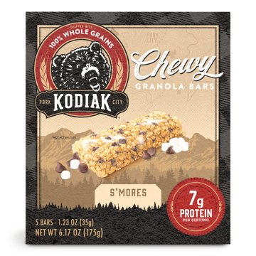 Kodiak 7g Protein Chewy Granola Bars - S'mores, 5 ct