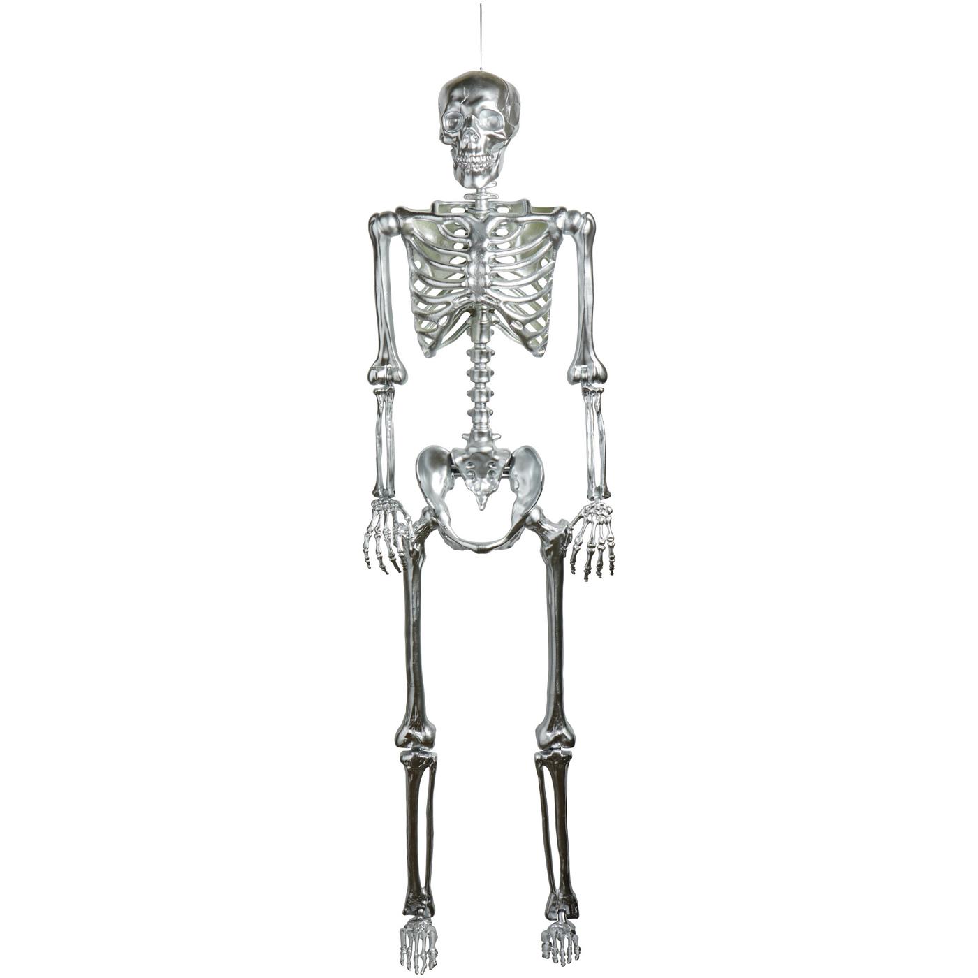 Destination Holiday Halloween Posable Skeleton - Silver Chrome; image 1 of 3