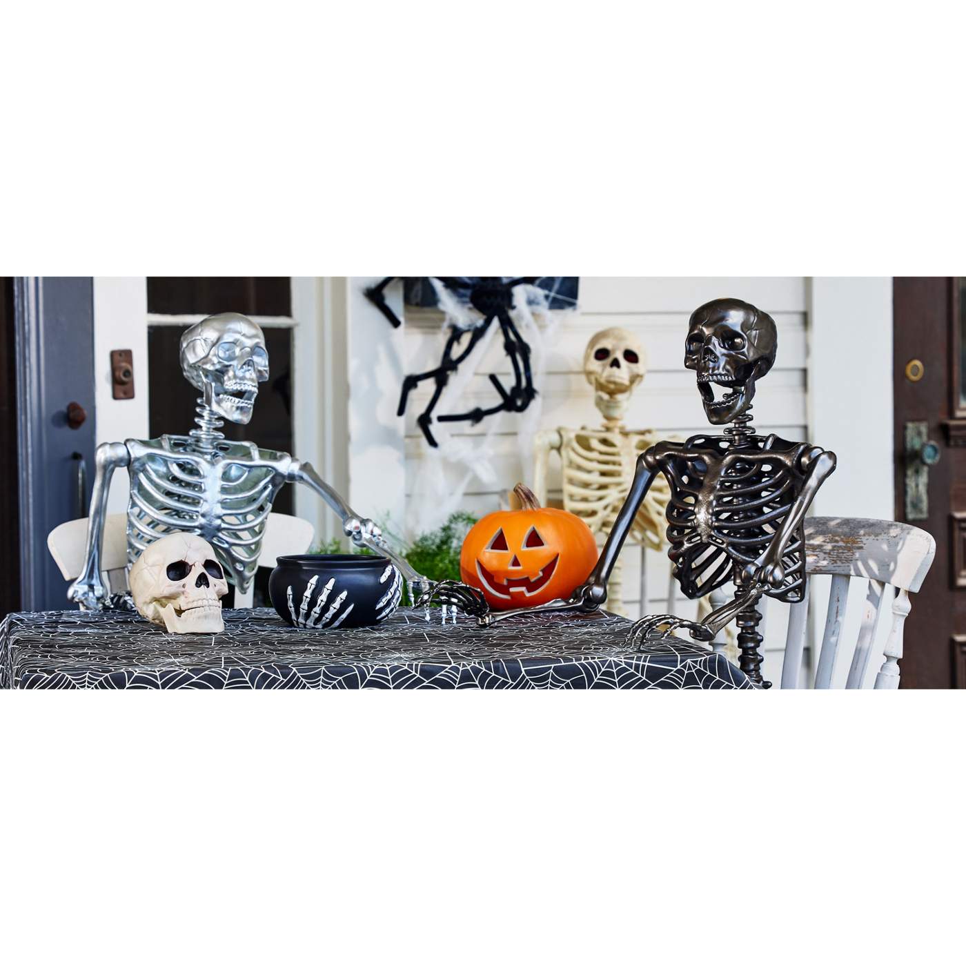 Destination Holiday Halloween Posable Skeleton - Silver Chrome - Shop ...