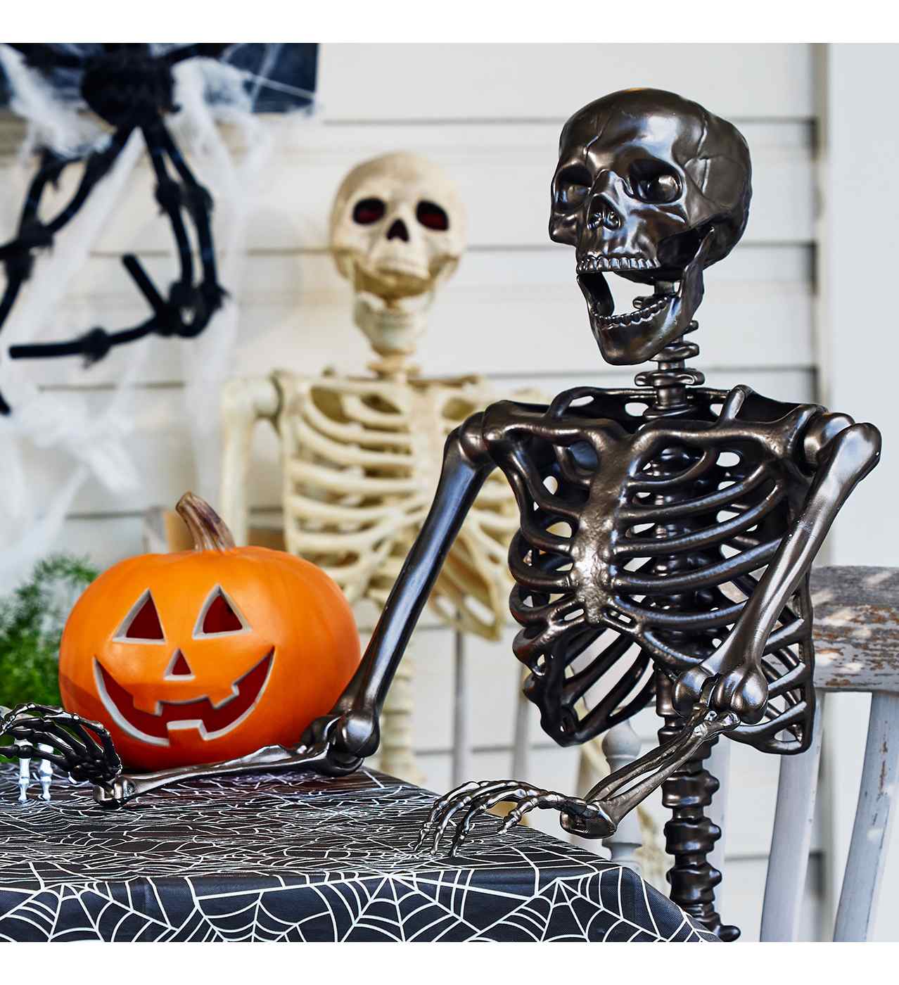 Destination Holiday Halloween Lifesize Posable Skeleton - Slate; image 2 of 3