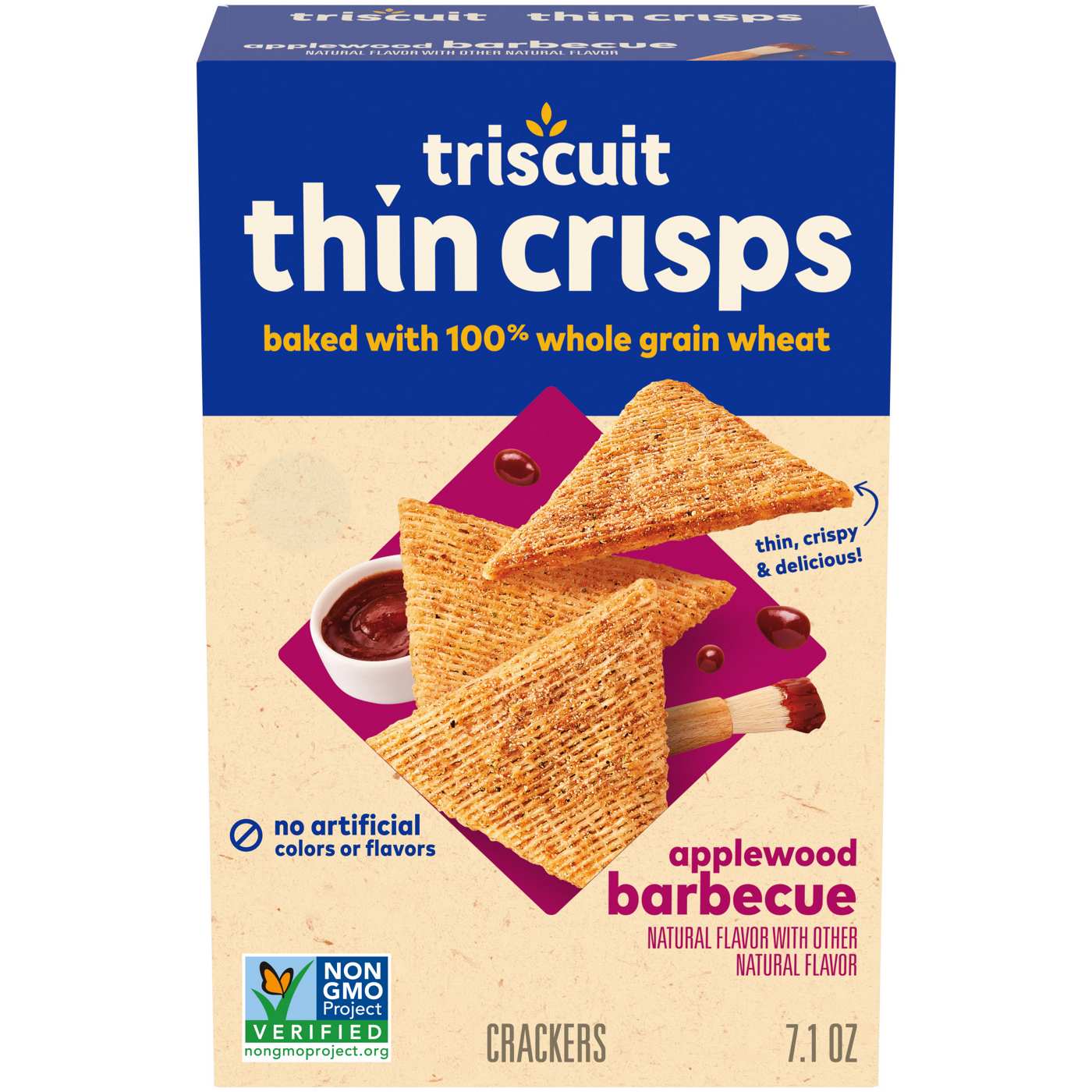 Triscuit Applewood Barbeque Whole Grain Wheat Crackers; image 1 of 9