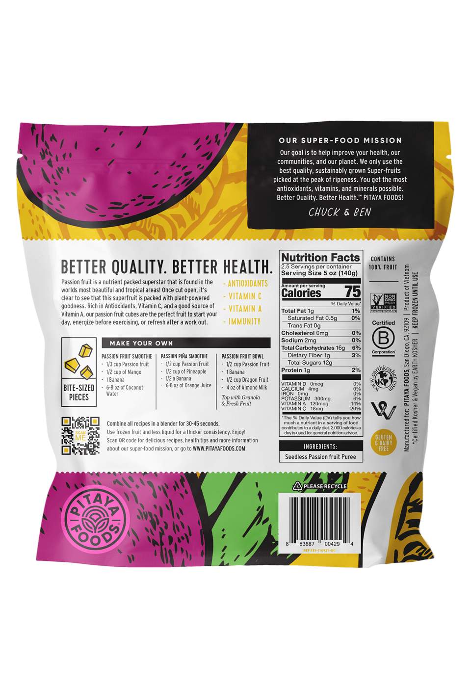 Pitaya Foods Plus Passion Fruit Bite Sized Pieces; image 2 of 2