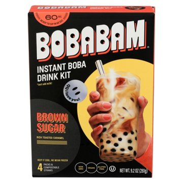 BOBABAM Frozen Instant Boba Drink Kit - Brown Sugar, 4 ct