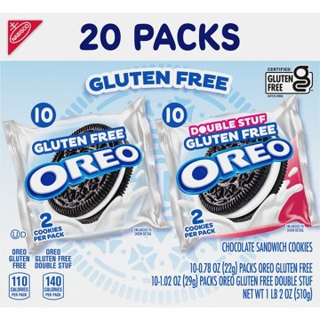 OREO Gluten Free Original & Double Stuf Chocolate Sandwich Cookies Variety Pack