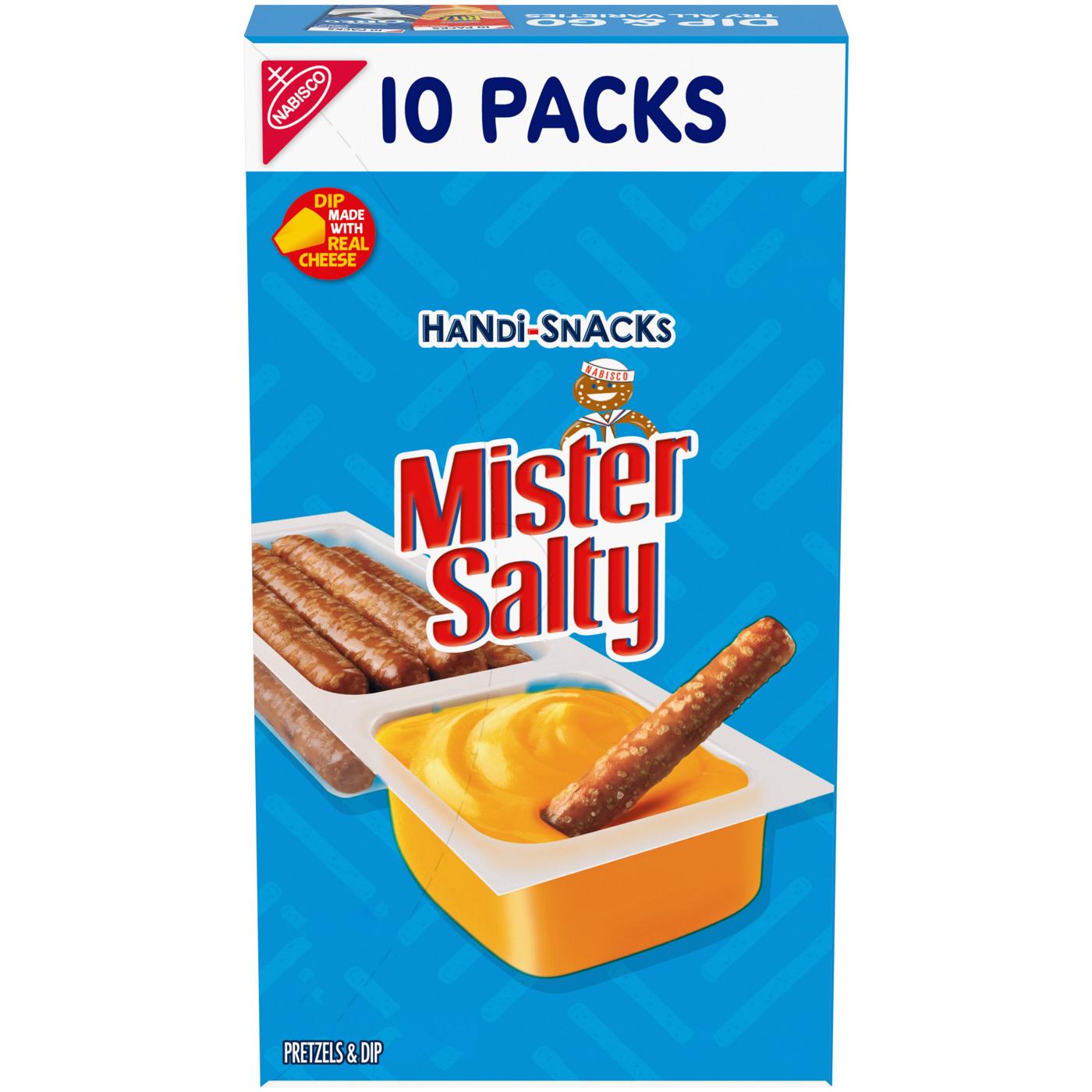 Handi-Snacks Mister Salty Pretzels 'N Cheesy Dip Snack Packs; image 1 of 10