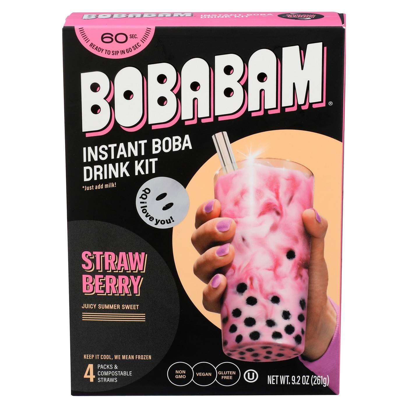 Boba Bam Instant Boba Drink Kit Strawberry; image 1 of 2