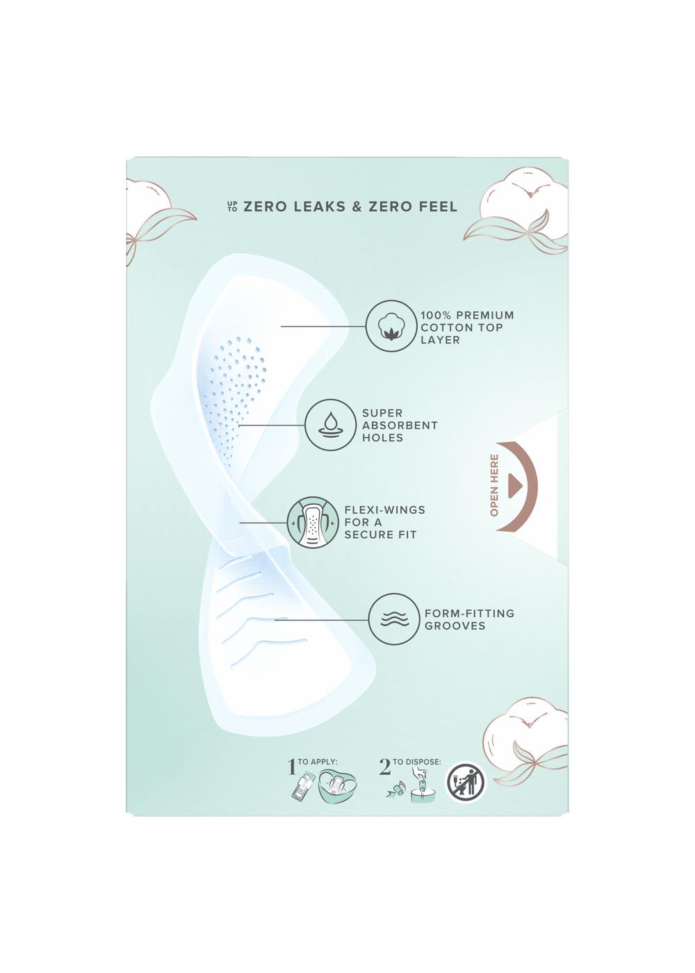 Always Pure Cotton FlexFoam Pads Size 2 Heavy Flow with Wings Shop