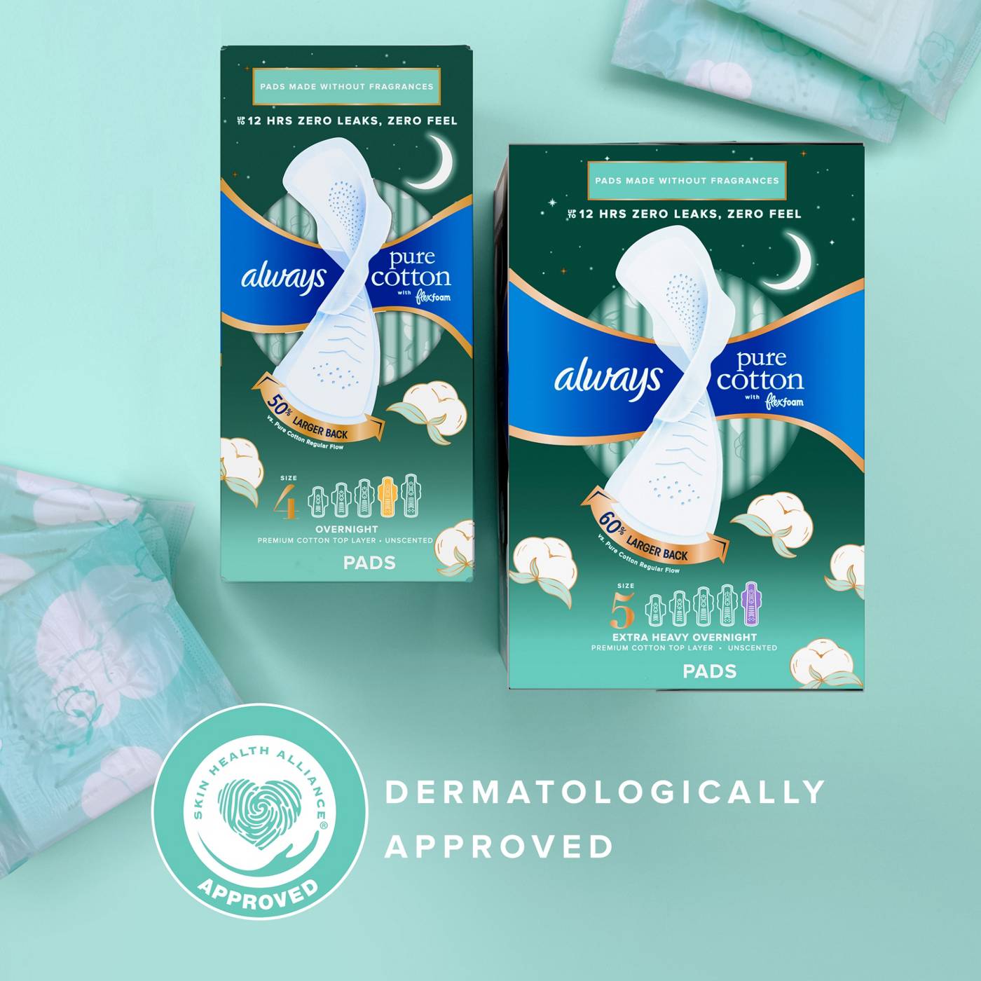 Always Pure Cotton FlexFoam Pads Size 4 with Wings Shop Pads & liners