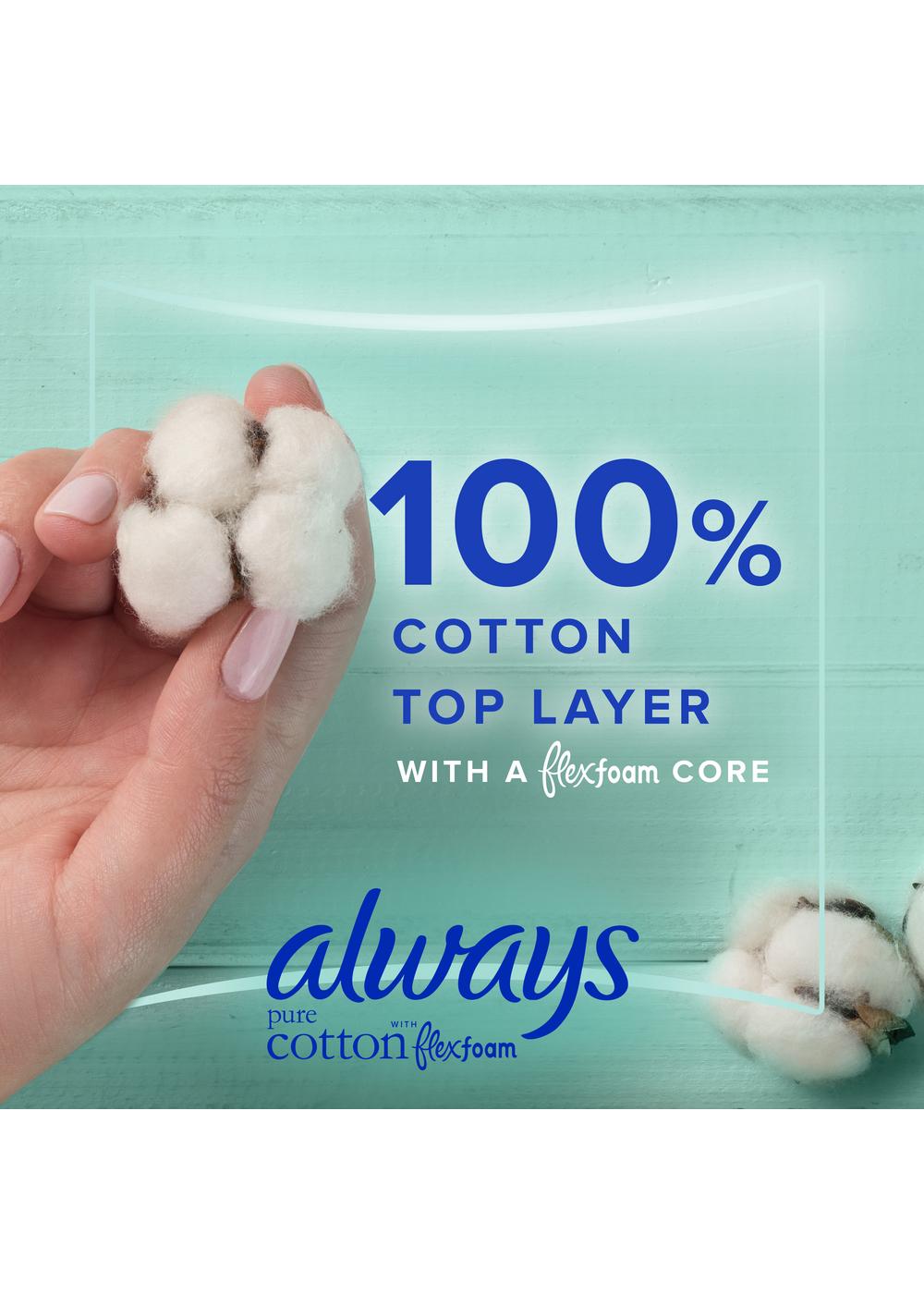 Always Pure Cotton FlexFoam Pads Size 4 with Wings; image 11 of 12