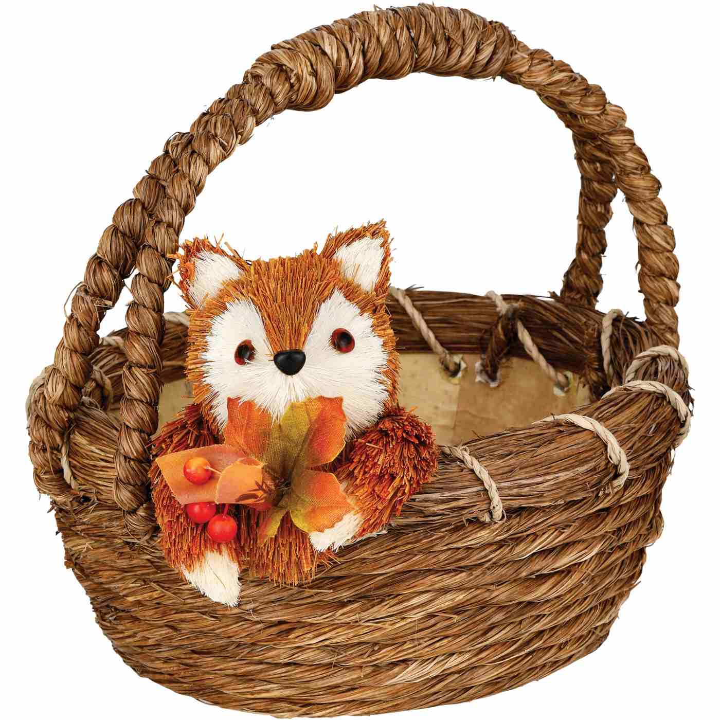 Destination Holiday Fall Harvest Sisal Fox Basket; image 1 of 2