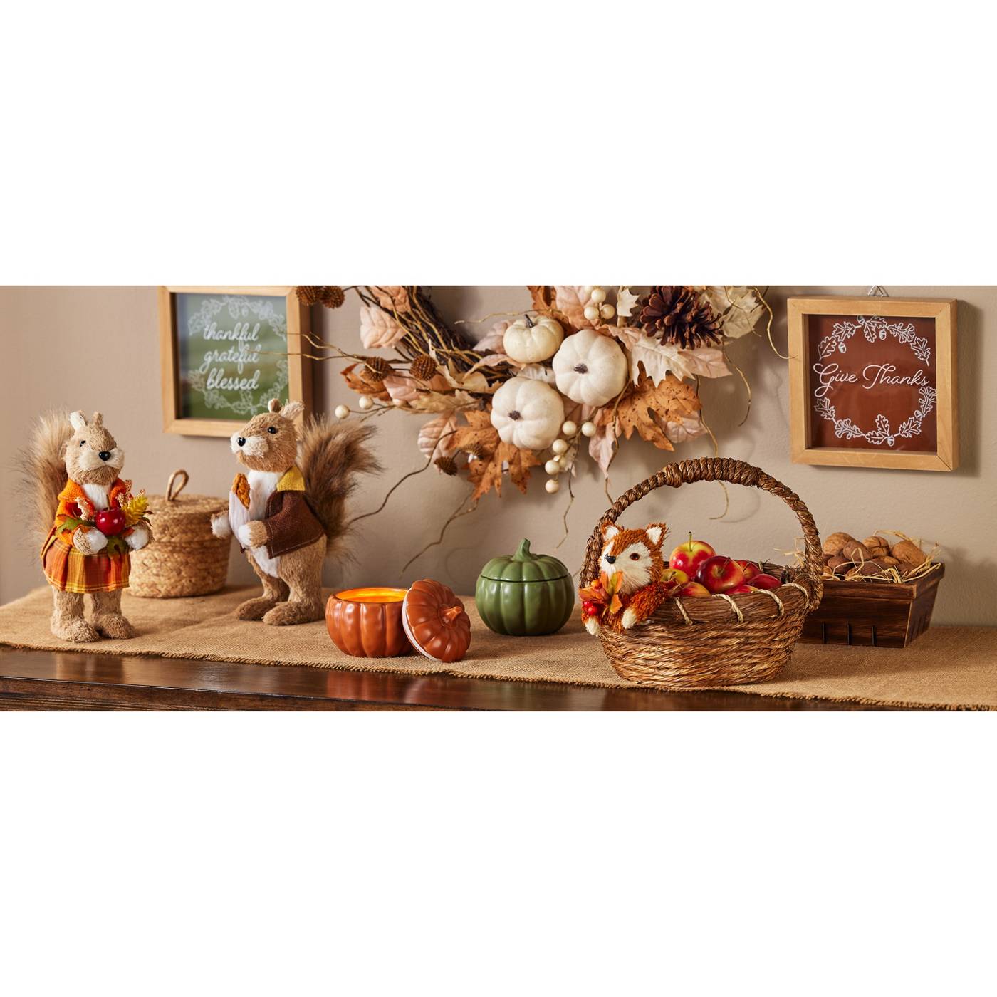 Destination Holiday Fall Harvest Sisal Fox Basket; image 2 of 2