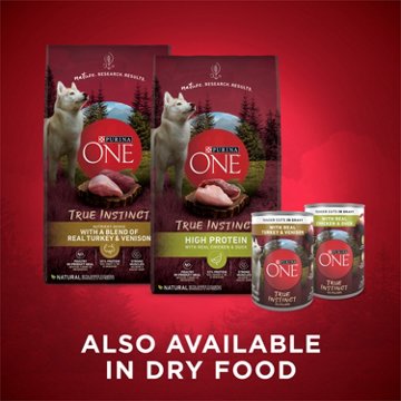 Purina ONE True Instinct Tender Cuts in Gravy High Protein Wet Dog Food Variety Pack - Real Turkey and Venison, and With Real Chicken and Duck