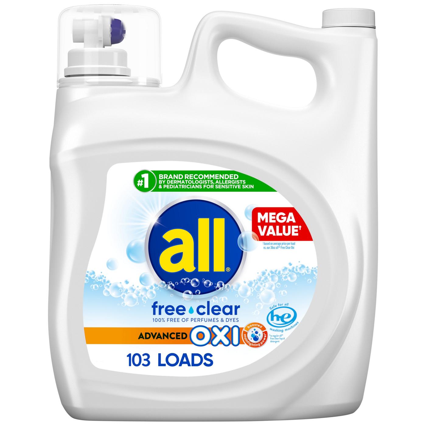 all Free & Clear Advanced Oxi HE Liquid Laundry Detergent, 103 Loads; image 1 of 2