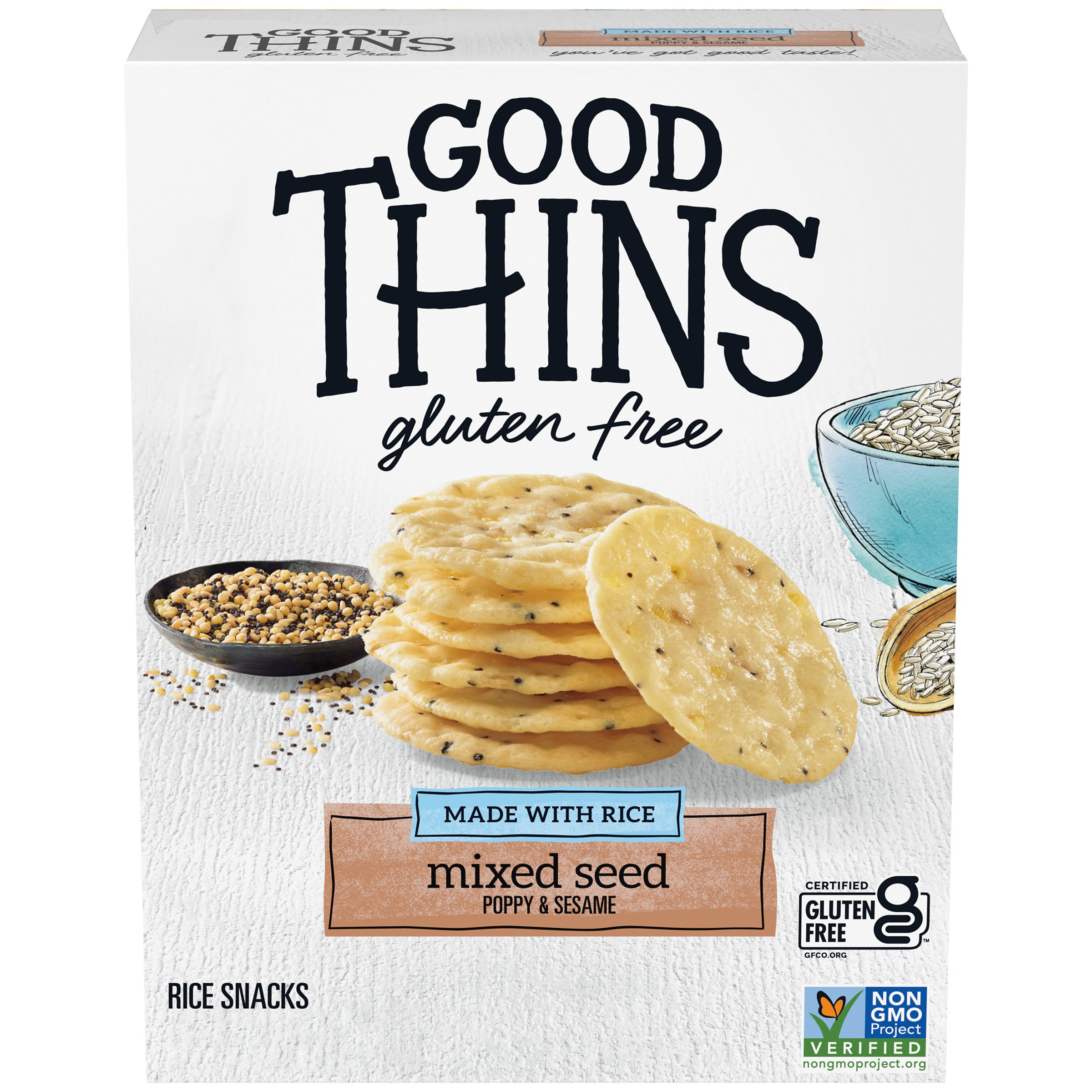 Good Thins Gluten-Free Mixed Seed Poppy & Sesame Rice Snacks - Shop ...