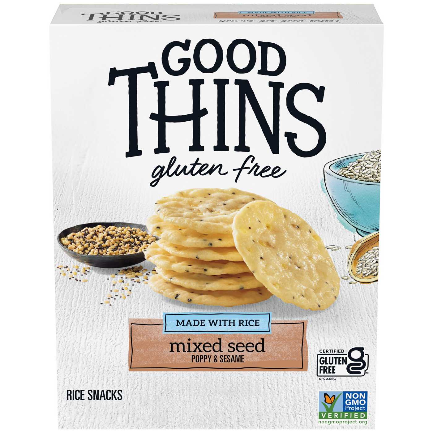 Good Thins Gluten-Free Mixed Seed Poppy & Sesame Rice Snacks; image 1 of 8