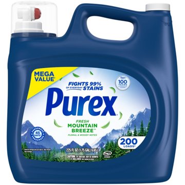 Purex Liquid Laundry Detergent, 200 Loads - Fresh Mountain Breeze, 225 oz