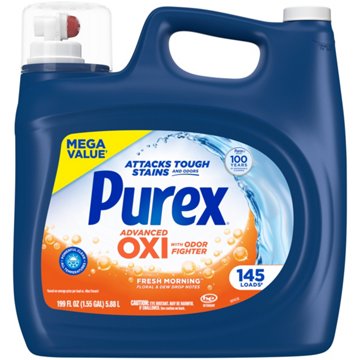 Purex Liquid Laundry Detergent Plus OXI Stain Defense Technology, 145 Loads, 199 oz
