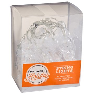 Destination Holiday Halloween Color Changing Skeleton String Lights, 10 ct