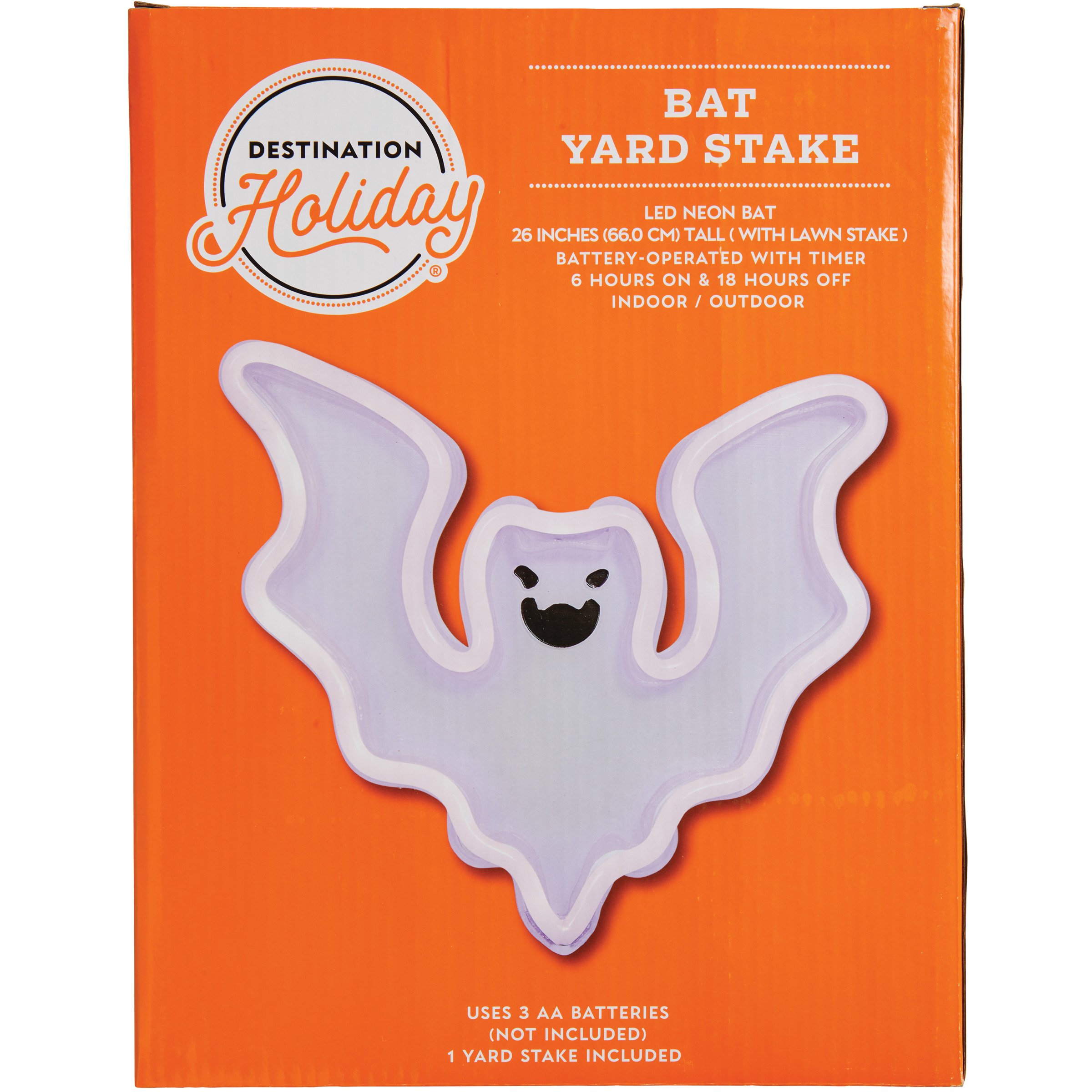 Destination Holiday Halloween LED Boo! Neon Bat Yard Stake - Shop ...