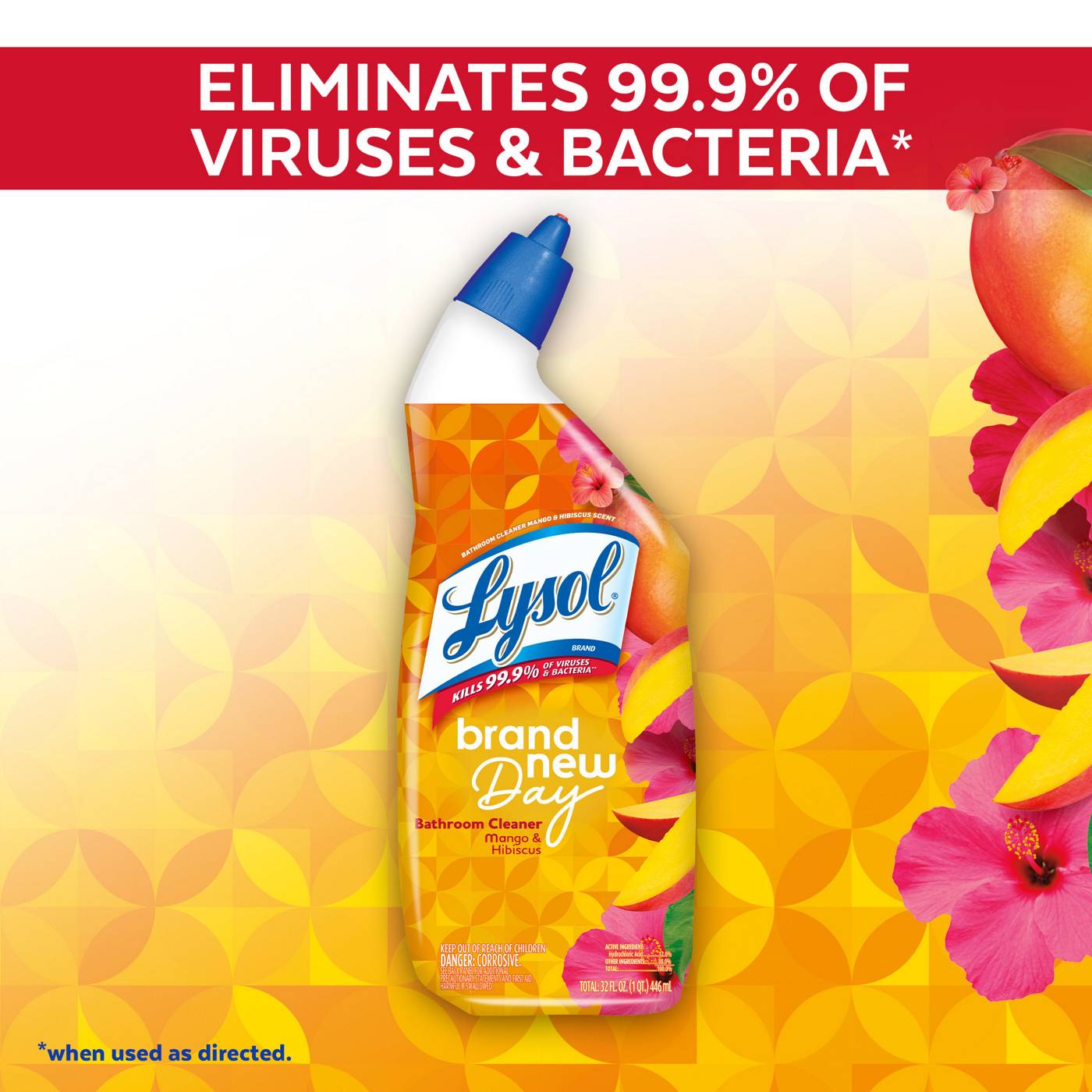 Lysol Brand New Day Toilet Bowl Cleaner Gel Cleaner and Disinfectant - Mango and Hibiscus; image 3 of 6