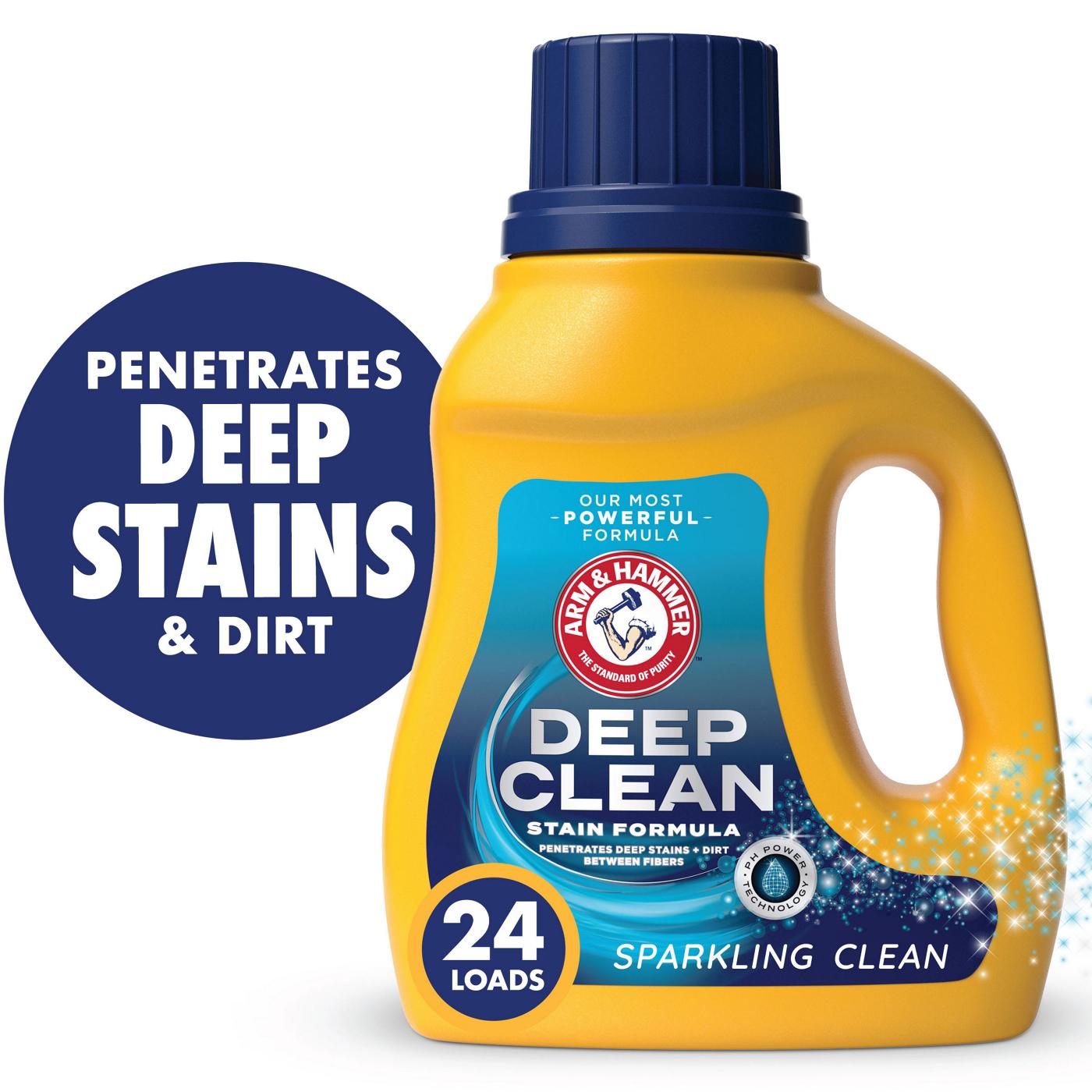 Arm & Hammer Deep Clean Stain HE Liquid Laundry Detergent, 24 Loads - Sparkling Clean; image 9 of 13