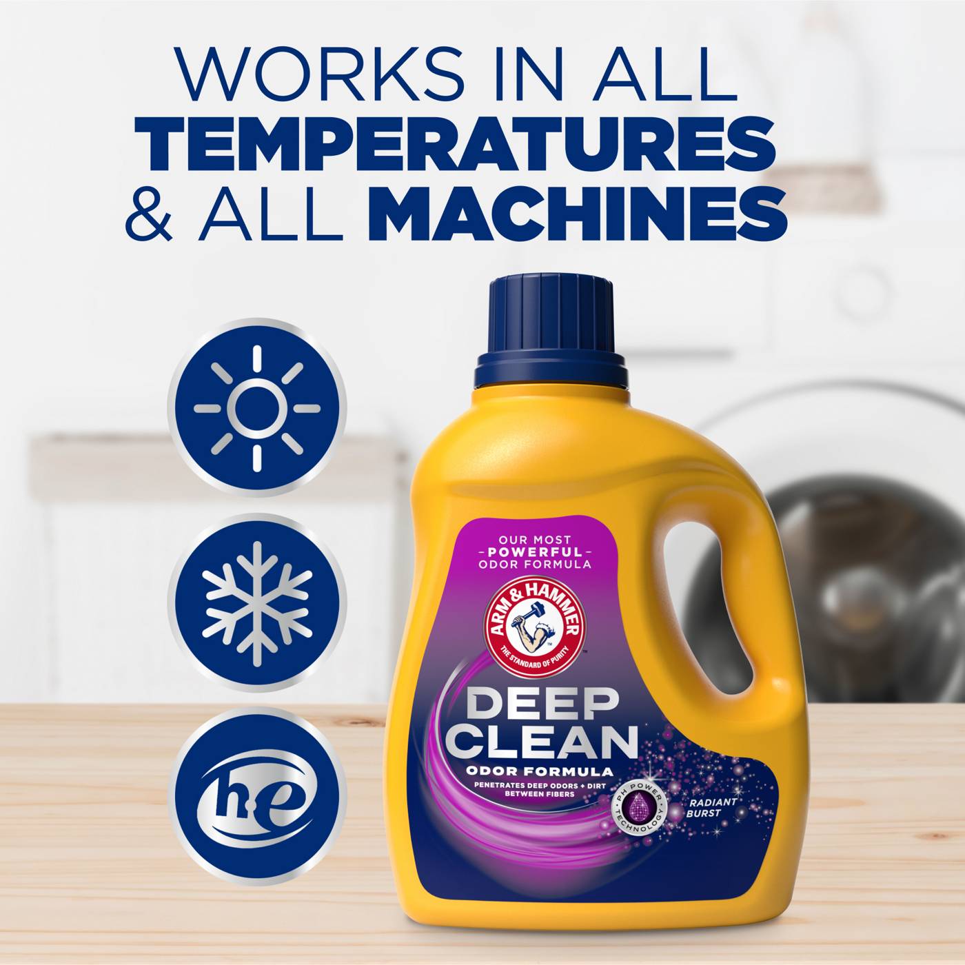 Arm & Hammer Deep Clean Odor HE Liquid Laundry Detergent, 68 Loads - Radiant Burst; image 3 of 13