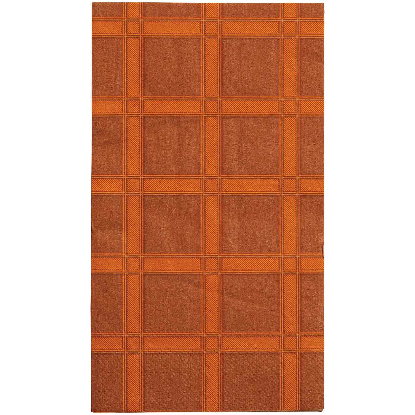 Destination Holiday Thanksgiving Rust Plaid Napkins; image 1 of 2