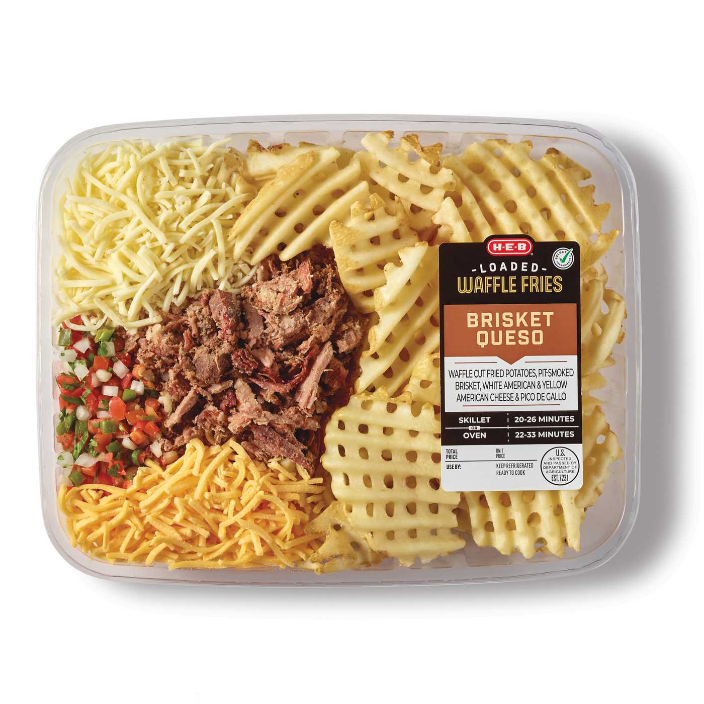 H-E-B Loaded Waffle Fries – Brisket Queso; image 1 of 2