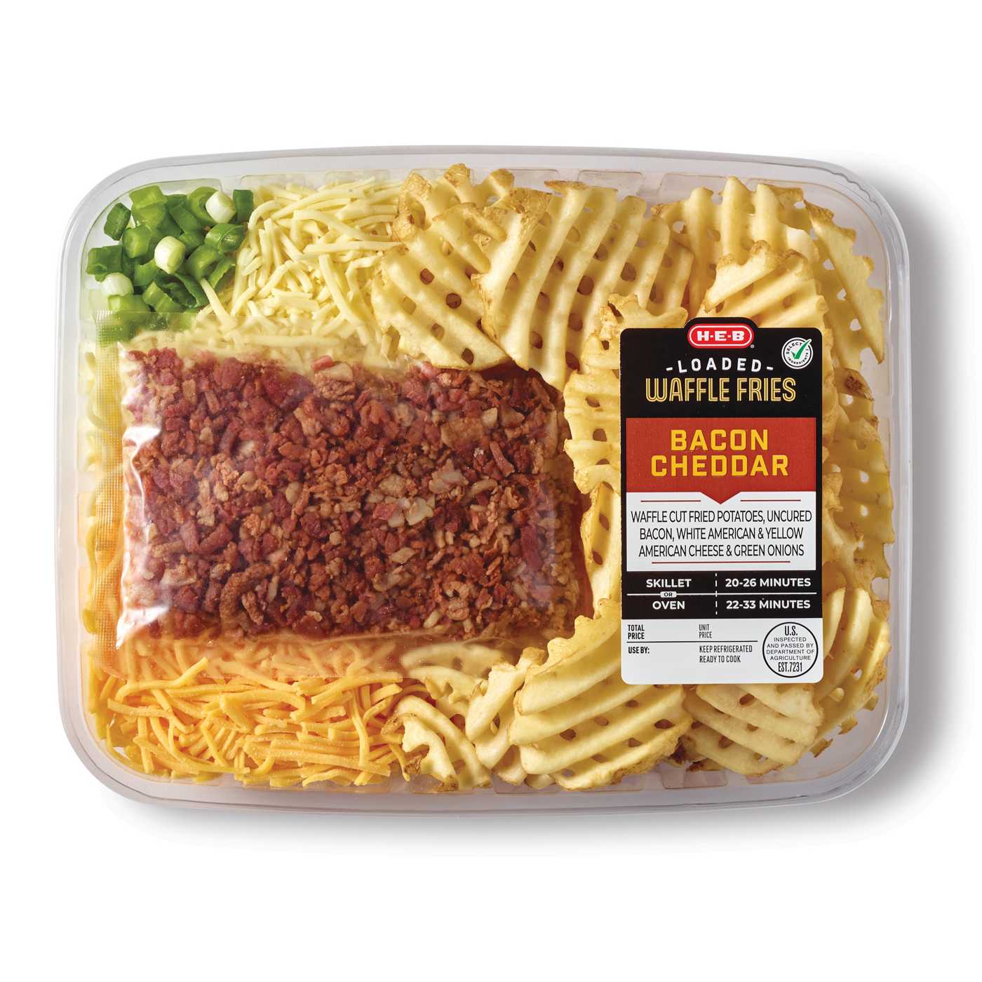 H-E-B Loaded Waffle Fries – Bacon Cheddar; image 1 of 2