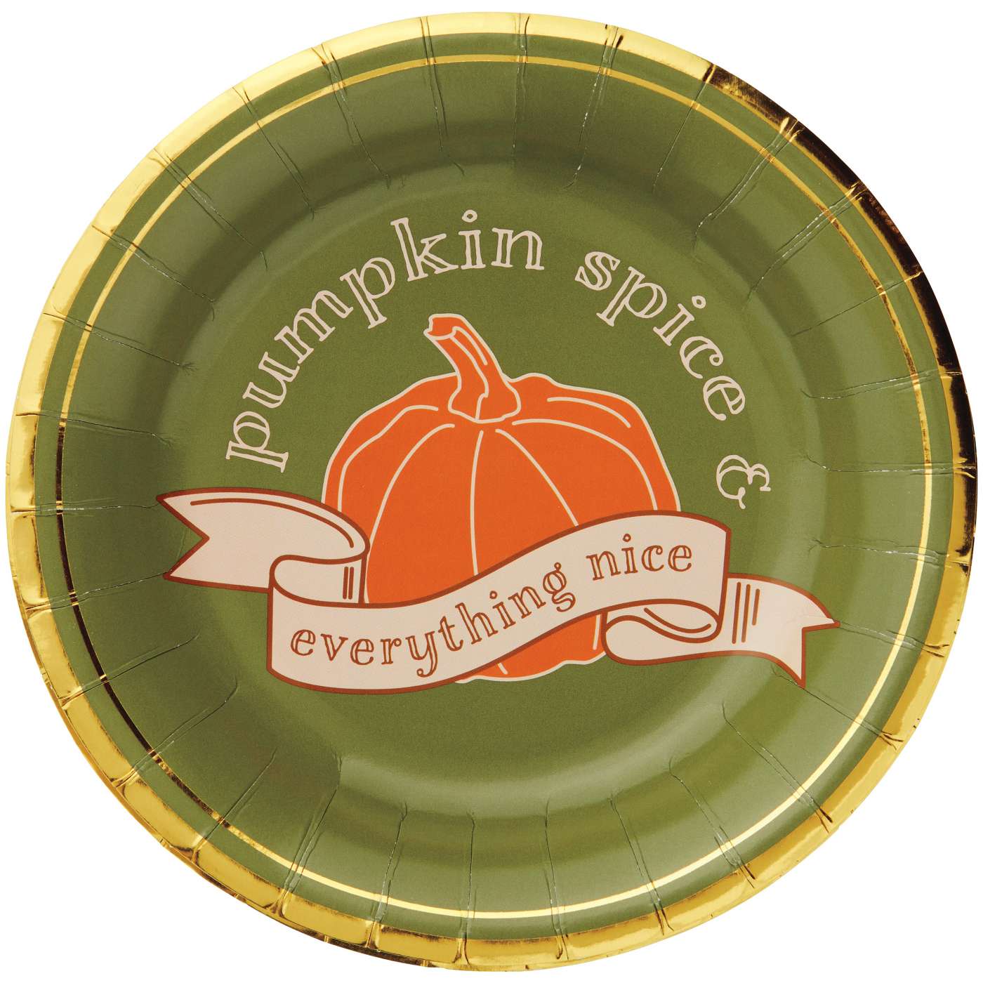 Destination Holiday Fall Pumpkin Spice Paper Plates 7"; image 1 of 2