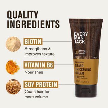 Every Man Jack Beard Thickening Cream - Sandalwood, 2.8 oz