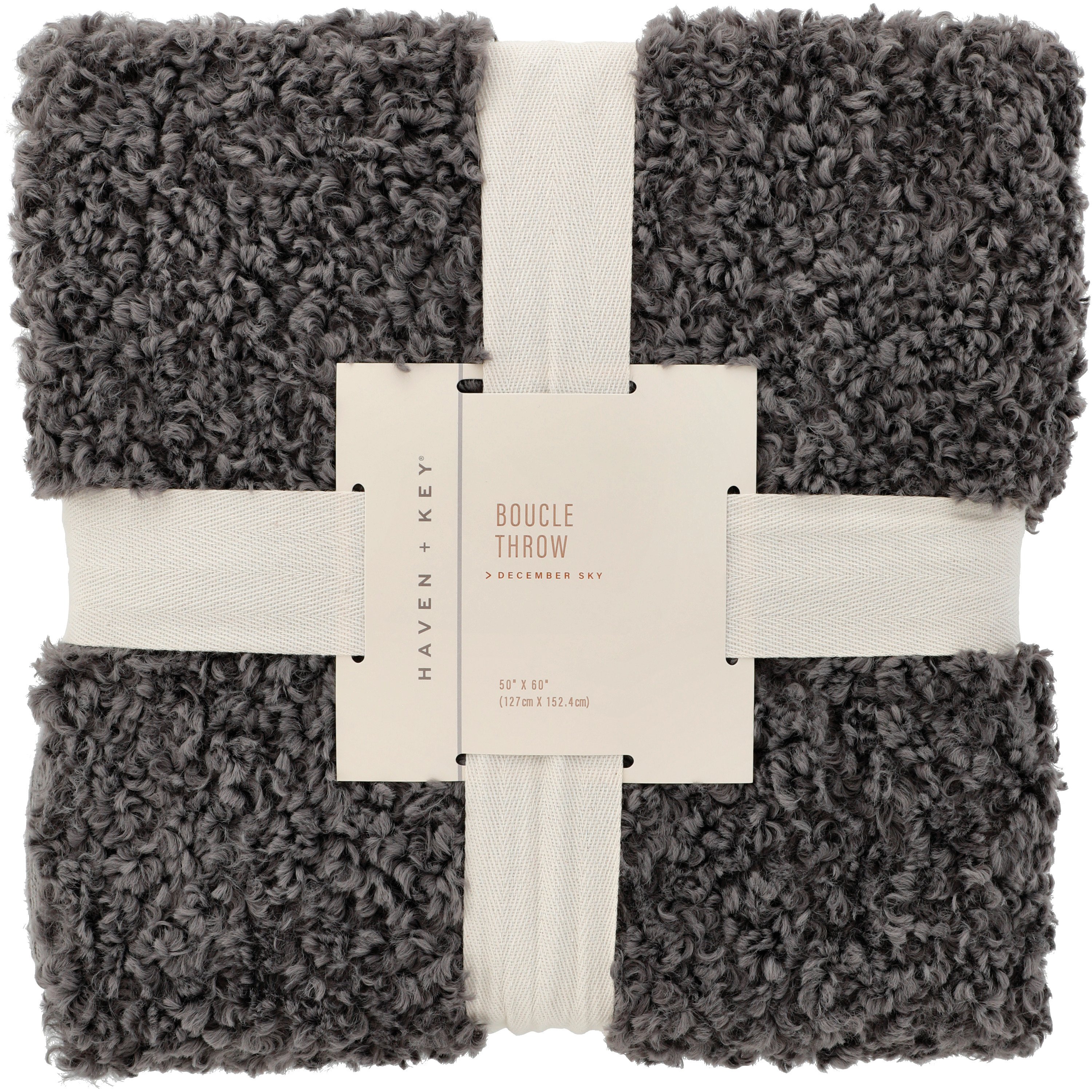 Haven + Key Boucle Throw Blanket December Sky Shop Blankets & Throws at HEB
