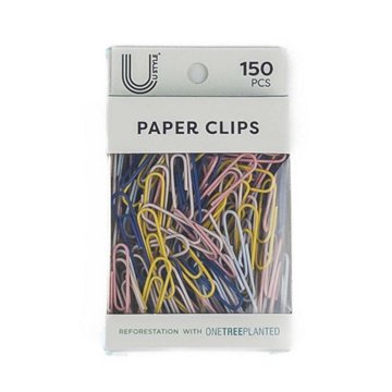 U Style Medium Paper Clips - Assorted Colors, 150 pc