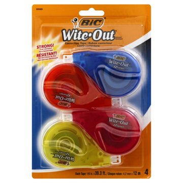 BIC Wite-Out Correction Tape, 4 pk
