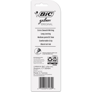 BIC Gel-ocity Original 0.7mm Gel Pens - Black Ink