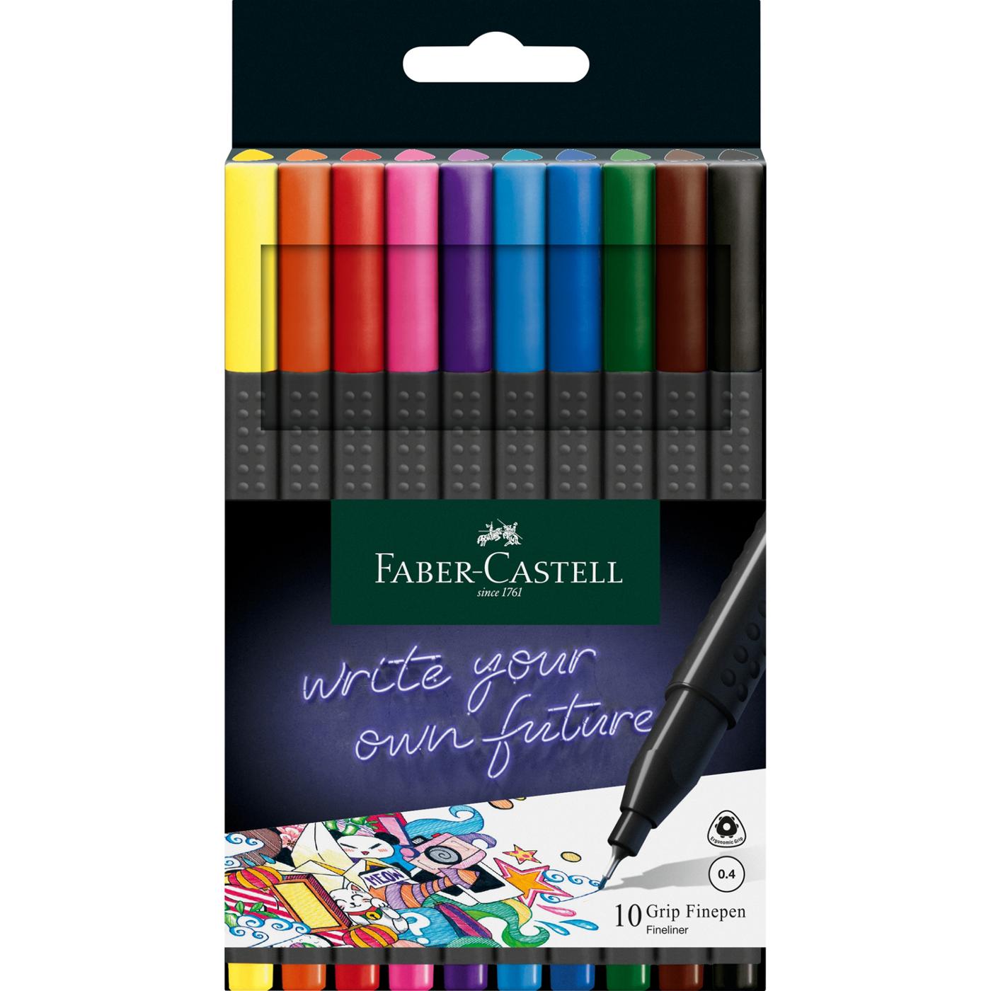 Faber-Castell Grip Fineliner Pens - Assorted Ink; image 1 of 3