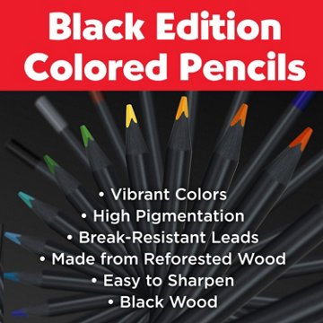Faber-Castell Black Edition Color Pencils - Neon & Pastel, 12 pk